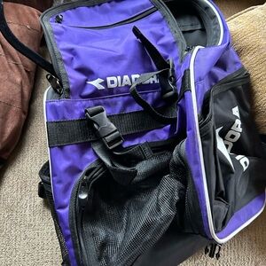 Diadora Purple and Black Backpack with Sporty Design
